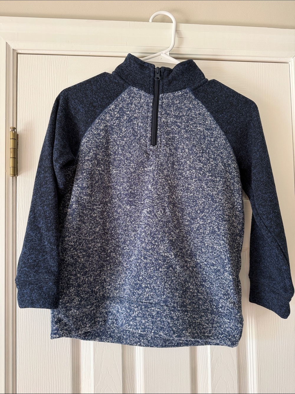 Boys Half-Zip Pullover in Heathered Navy and Dark Navy
